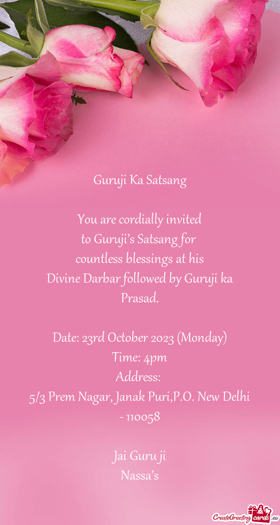 Divine Darbar followed by Guruji ka Prasad