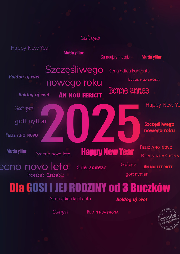 Dla GOSI I JEJ RODZINY od 3 Buczków