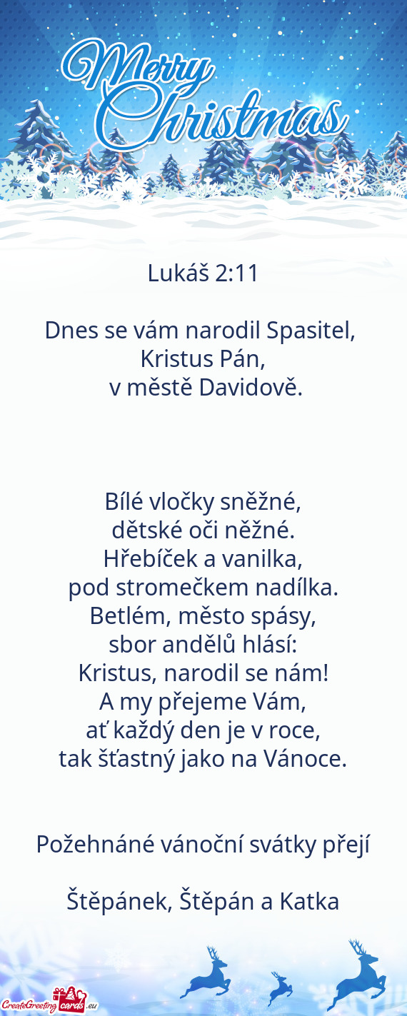 Dnes se vám narodil Spasitel