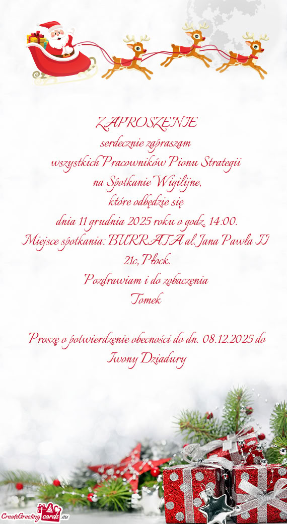 Dnia 11 grudnia 2025 roku o godz. 14:00