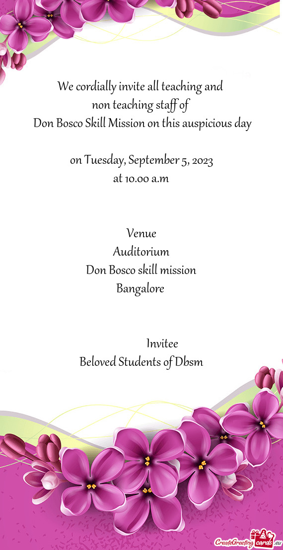 Don Bosco Skill Mission on this auspicious day