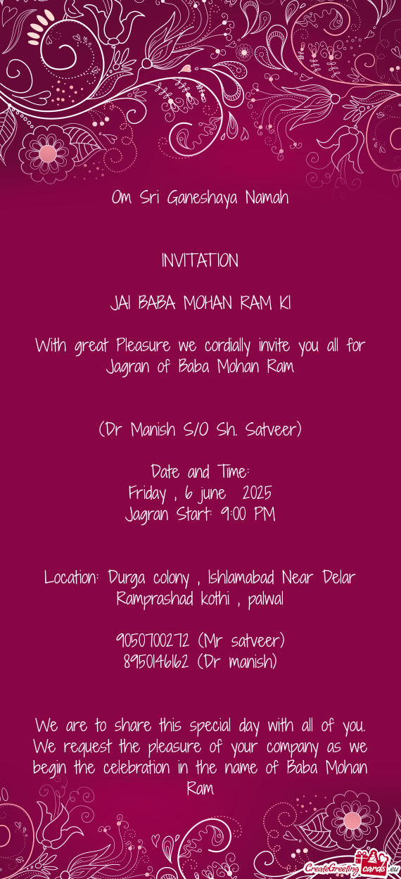 (Dr Manish S/O Sh. Satveer)