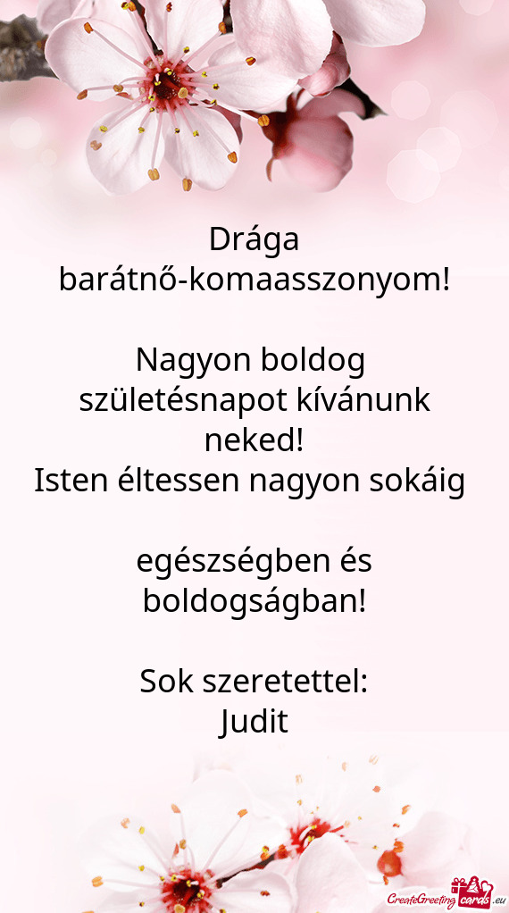 Drága barátnő-komaasszonyom