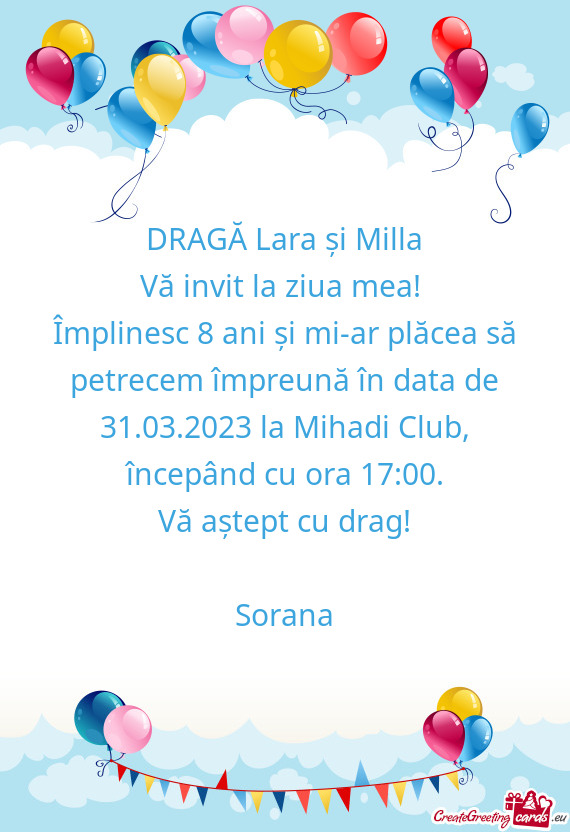 DRAGĂ Lara și Milla