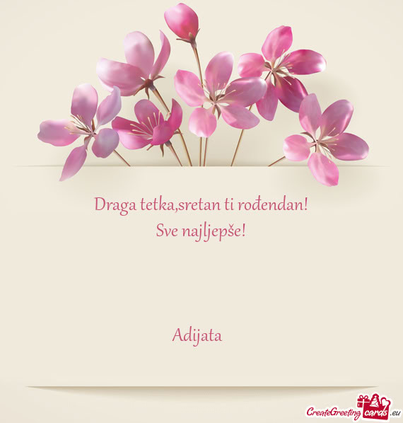 Draga tetka,sretan ti rođendan