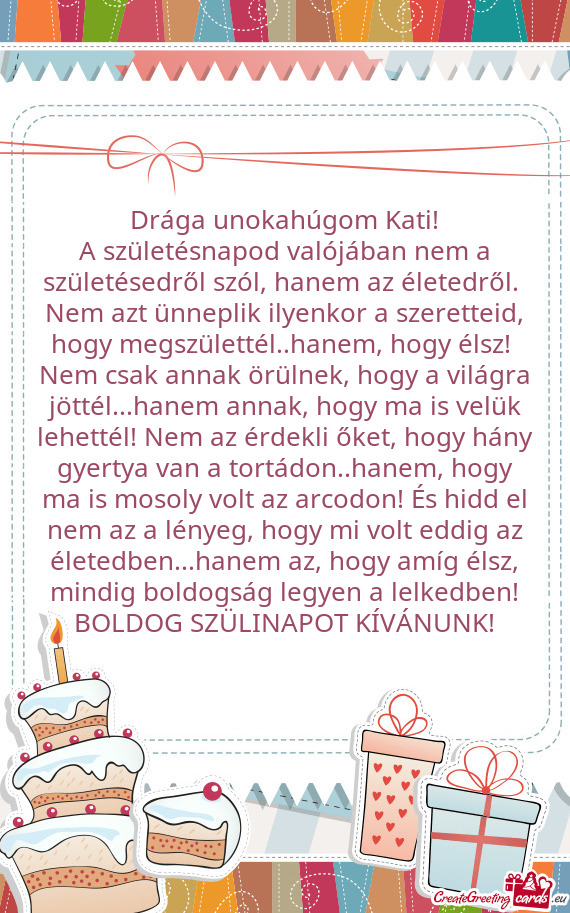 Drága unokahúgom Kati