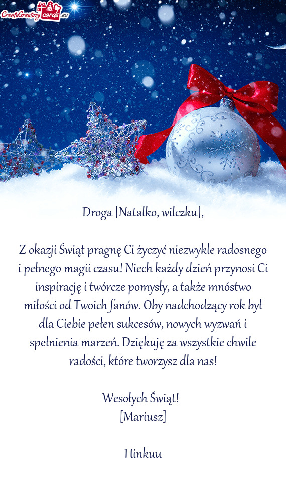 Droga [Natalko, wilczku]