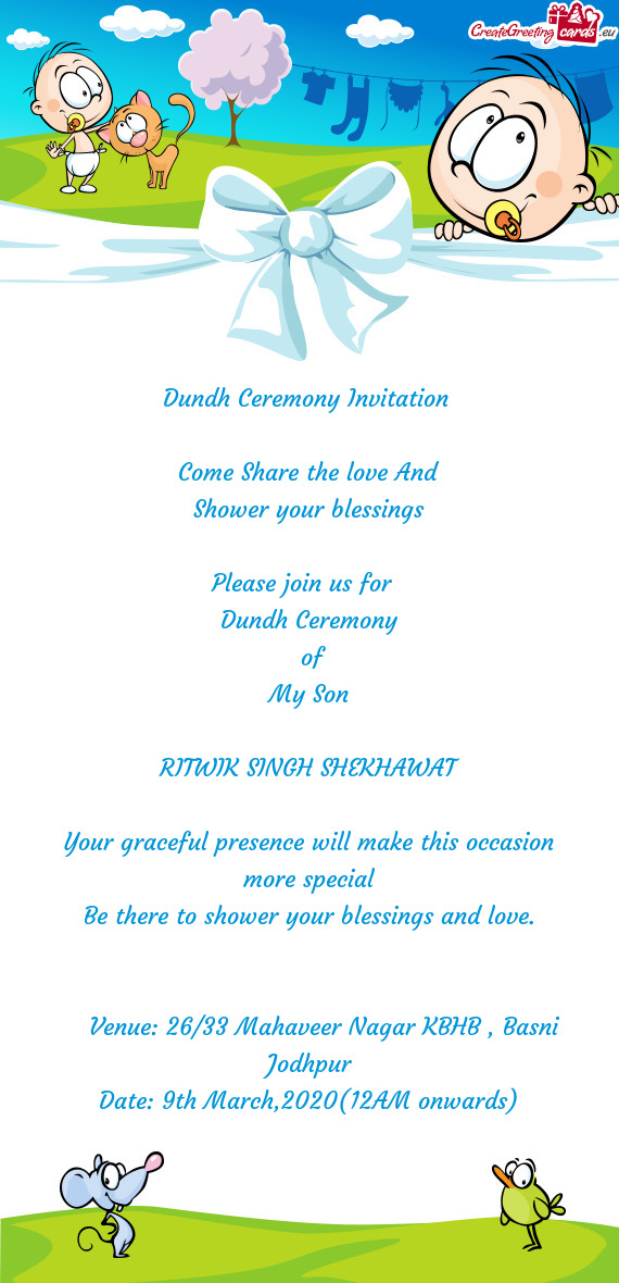 Dundh Ceremony Invitation