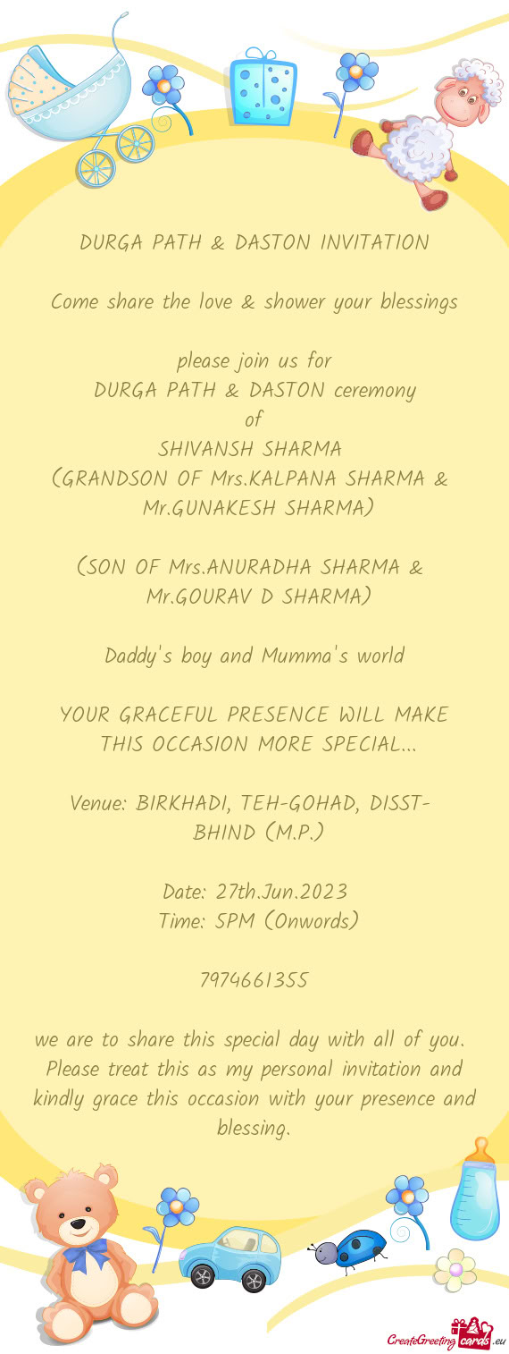 DURGA PATH & DASTON INVITATION