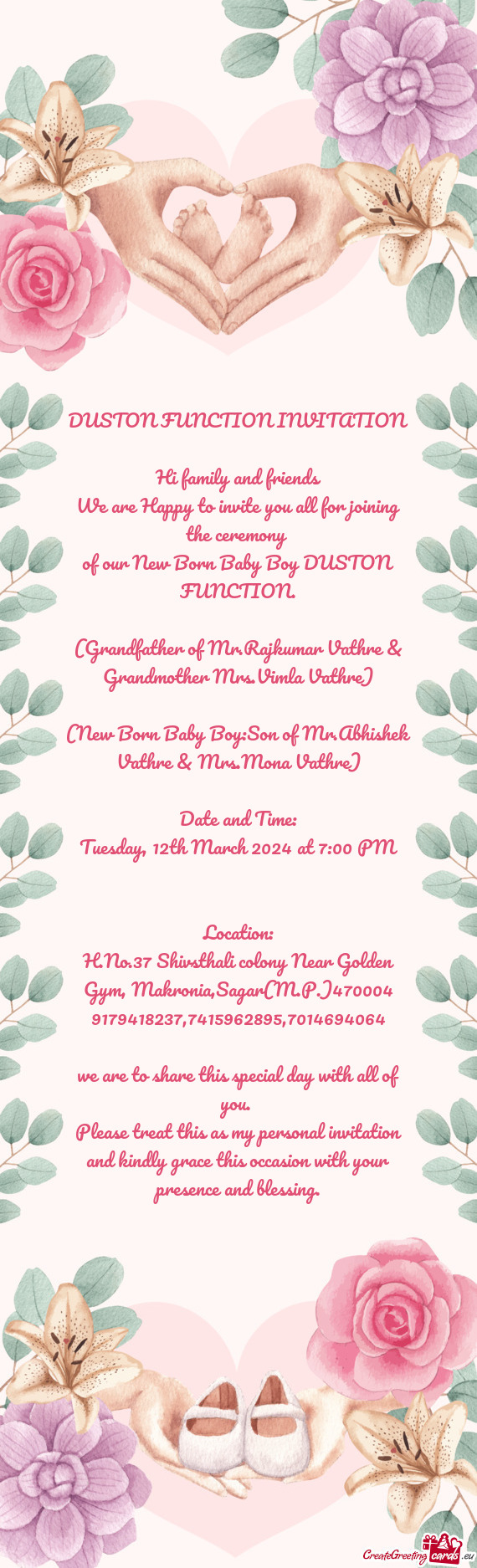 DUSTON FUNCTION INVITATION