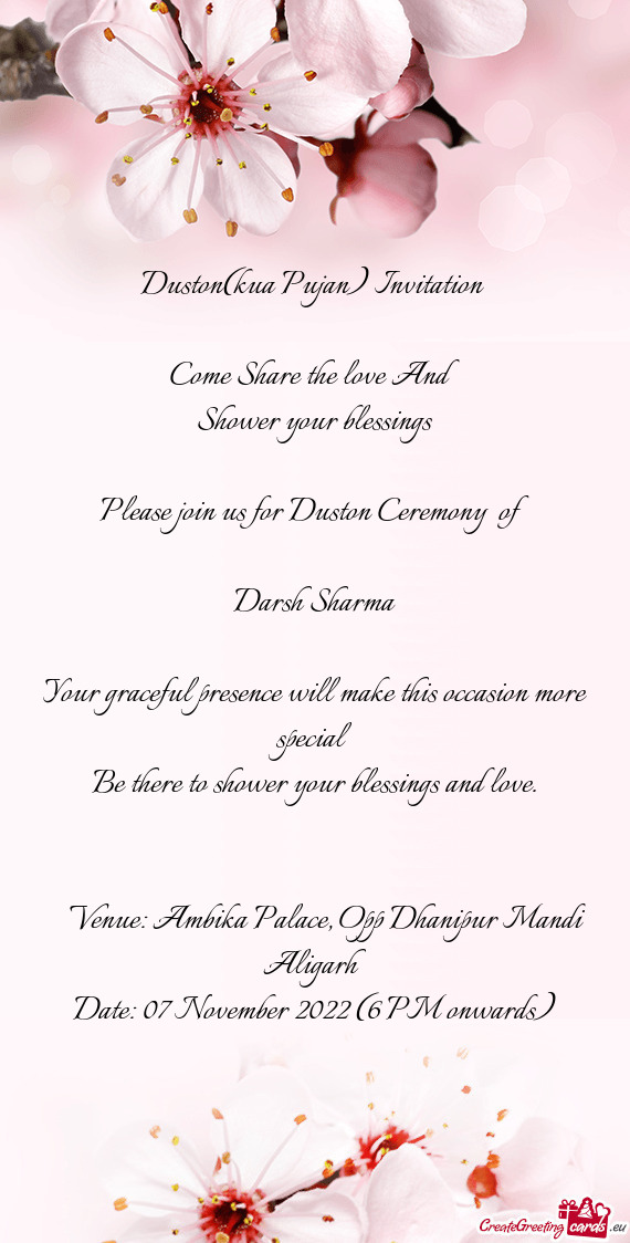 Duston(kua Pujan) Invitation