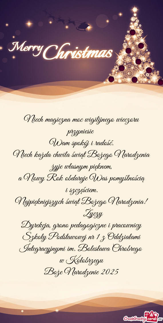 Dyrekcja, grono pedagogiczne i pracownicy Szkoły Podstawowej nr 1 z Oddziałami Integracyjnymi im