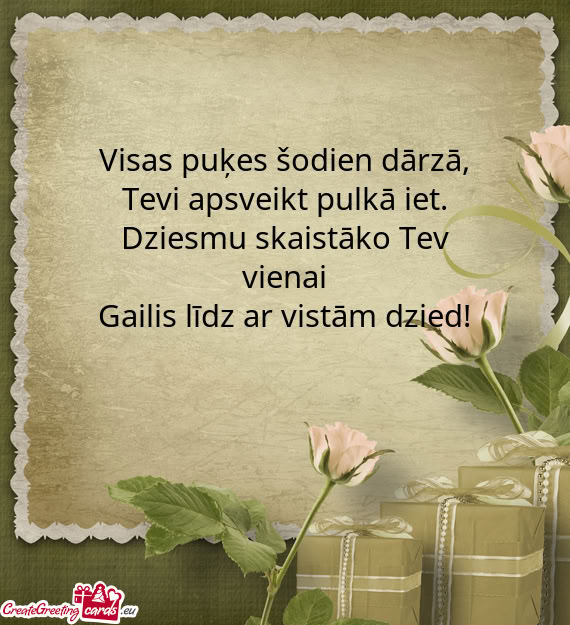 Dziesmu skaistāko Tev vienai