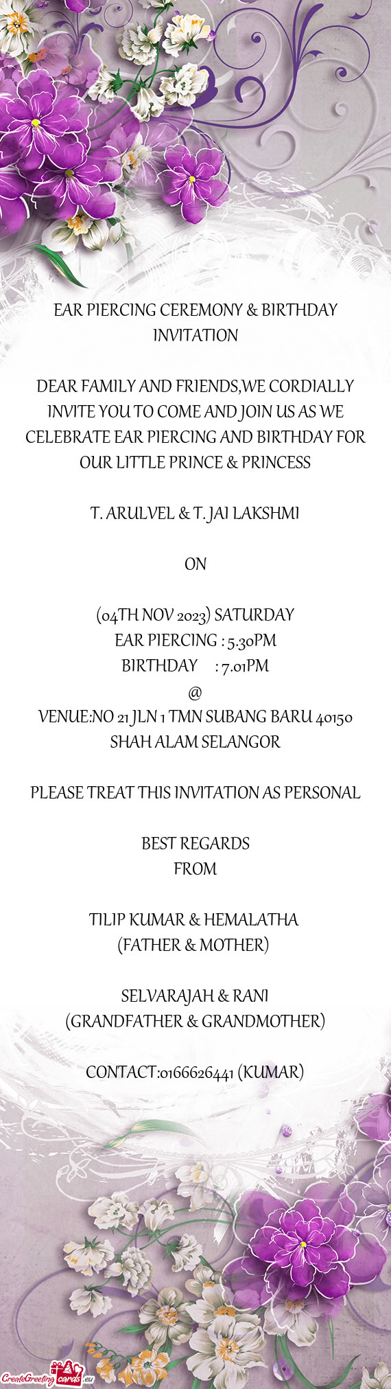 EAR PIERCING CEREMONY & BIRTHDAY
