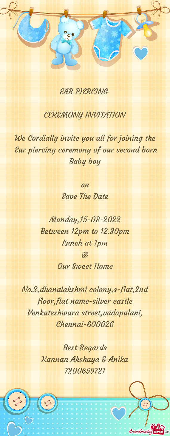 Ear piercing ceremony of our second born