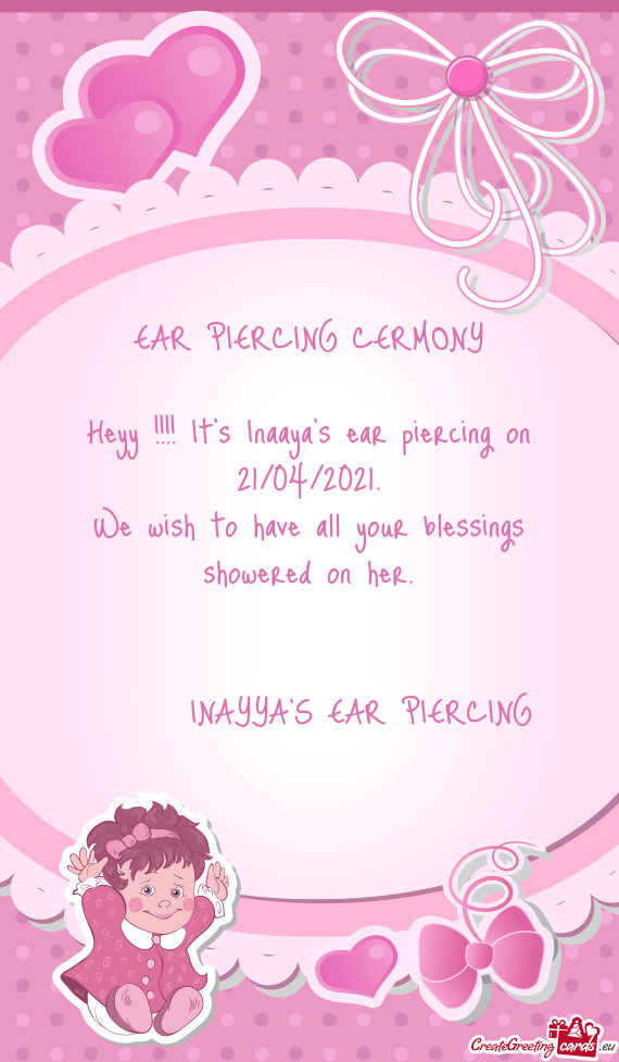 EAR PIERCING CERMONY