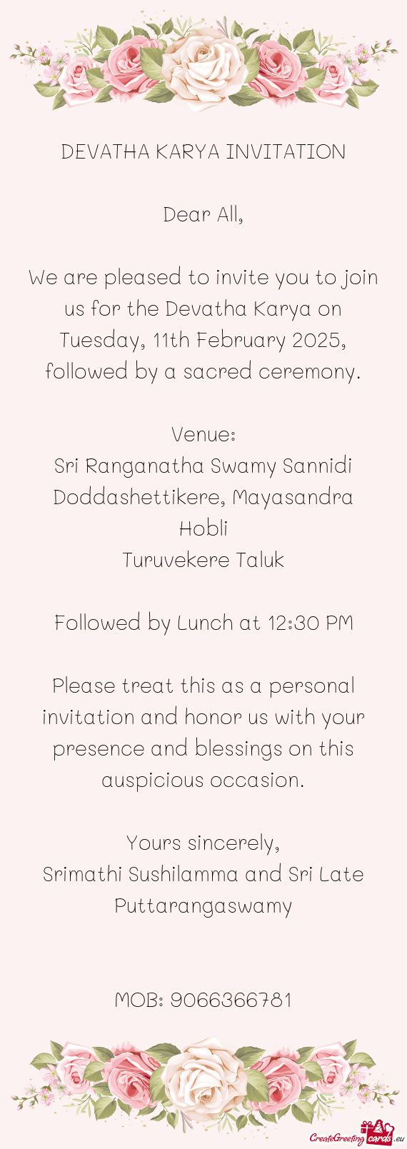 Ed by a sacred ceremony