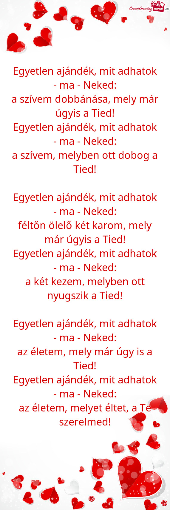 Egyetlen ajándék, mit adhatok - ma - Neked