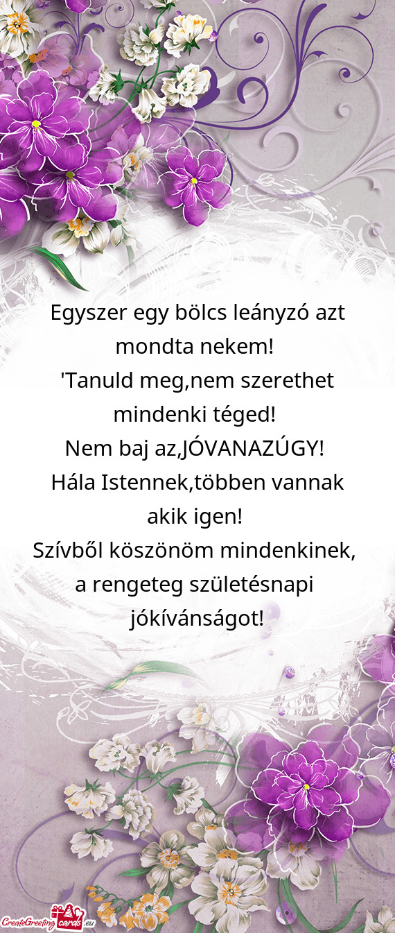 Egyszer egy bölcs leányzó azt mondta nekem