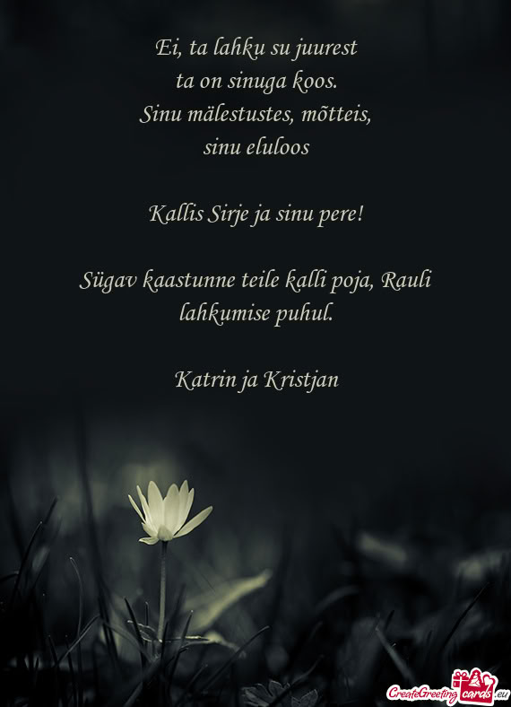 Ei, ta lahku su juurest