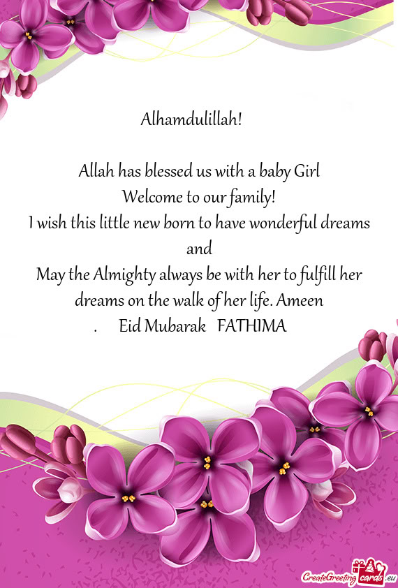 💞 Eid Mubarak💞 FATHIMA ❤️