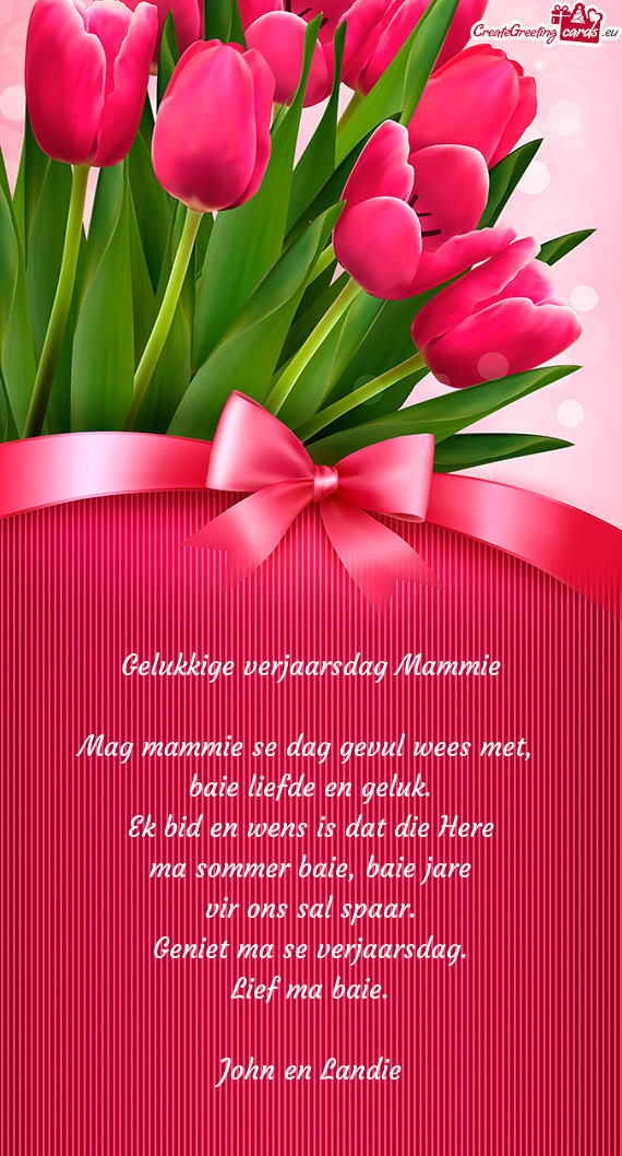 Ek bid en wens is dat die Here