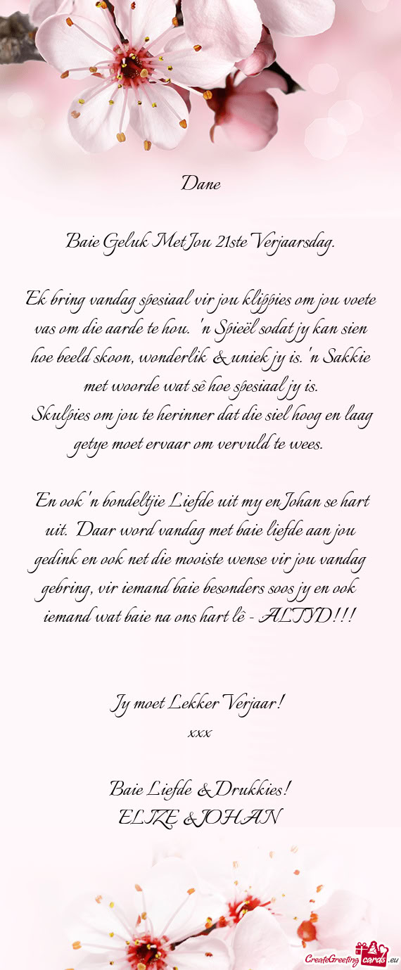 Ek bring vandag spesiaal vir jou klippies om jou voete vas om die aarde te hou. 