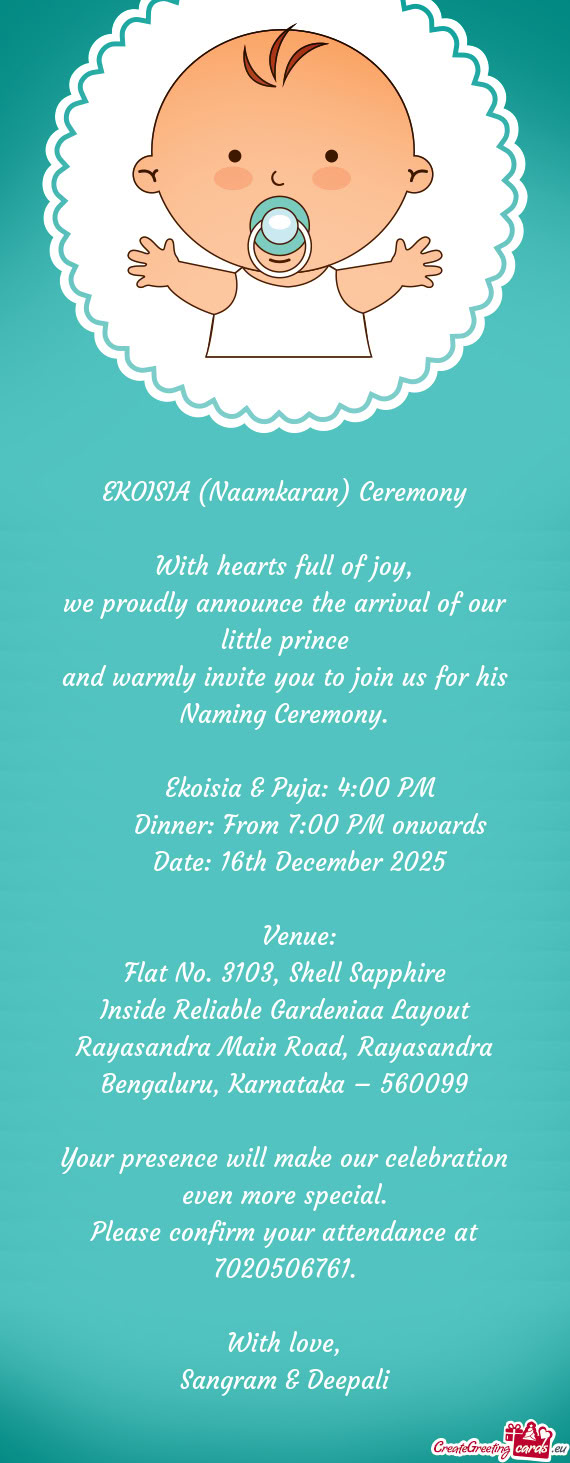 ✨ EKOISIA (Naamkaran) Ceremony ✨