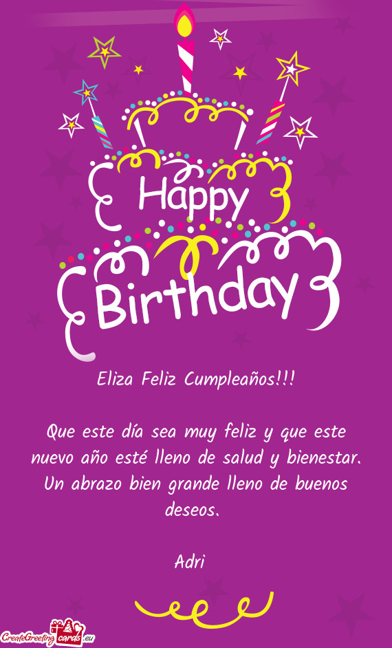 Eliza Feliz Cumpleaños