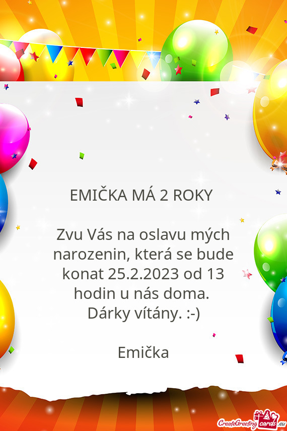 EMIČKA MÁ 2 ROKY