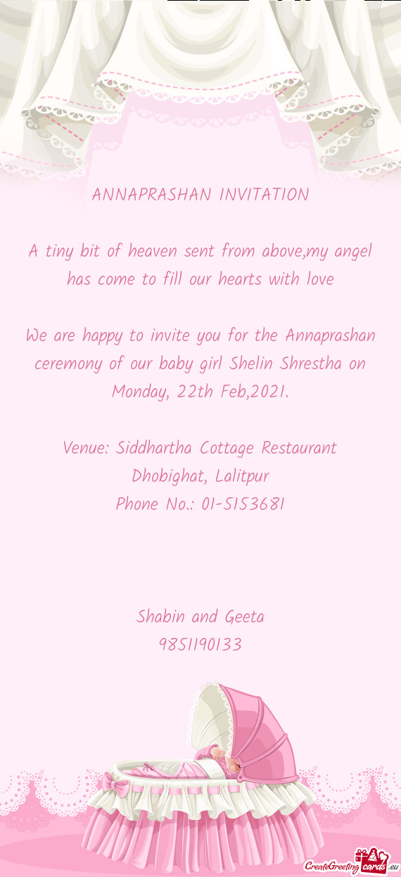 Emony of our baby girl Shelin Shrestha on Monday