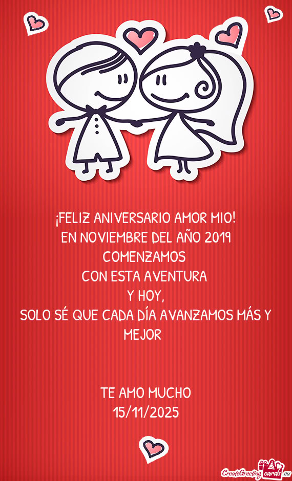 EN NOVIEMBRE DEL AÑO 2019 COMENZAMOS