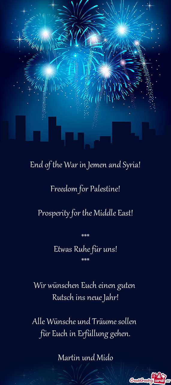 End of the War in Jemen and Syria