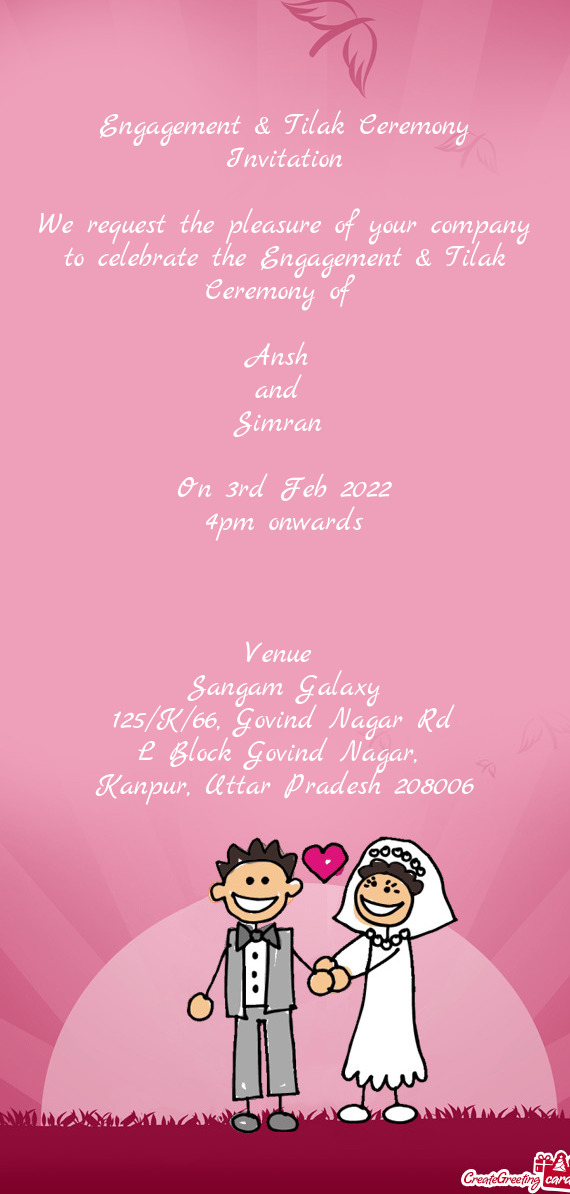 Engagement & Tilak Ceremony Invitation