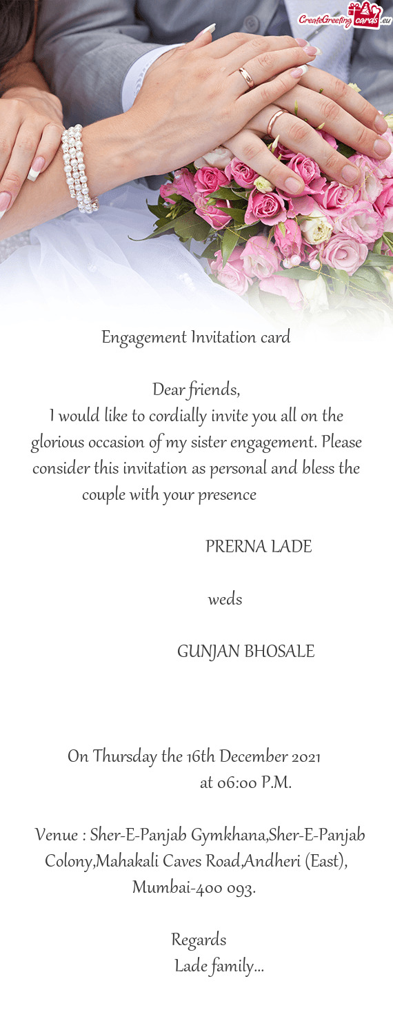 Engagement Invitation card