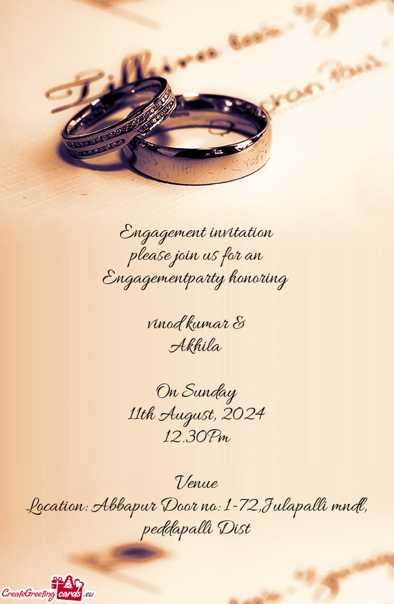 Engagementparty honoring