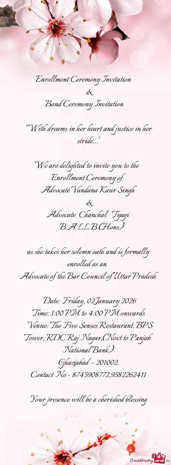 Enrollment Ceremony Invitation 🌸🧑‍🎓🎓