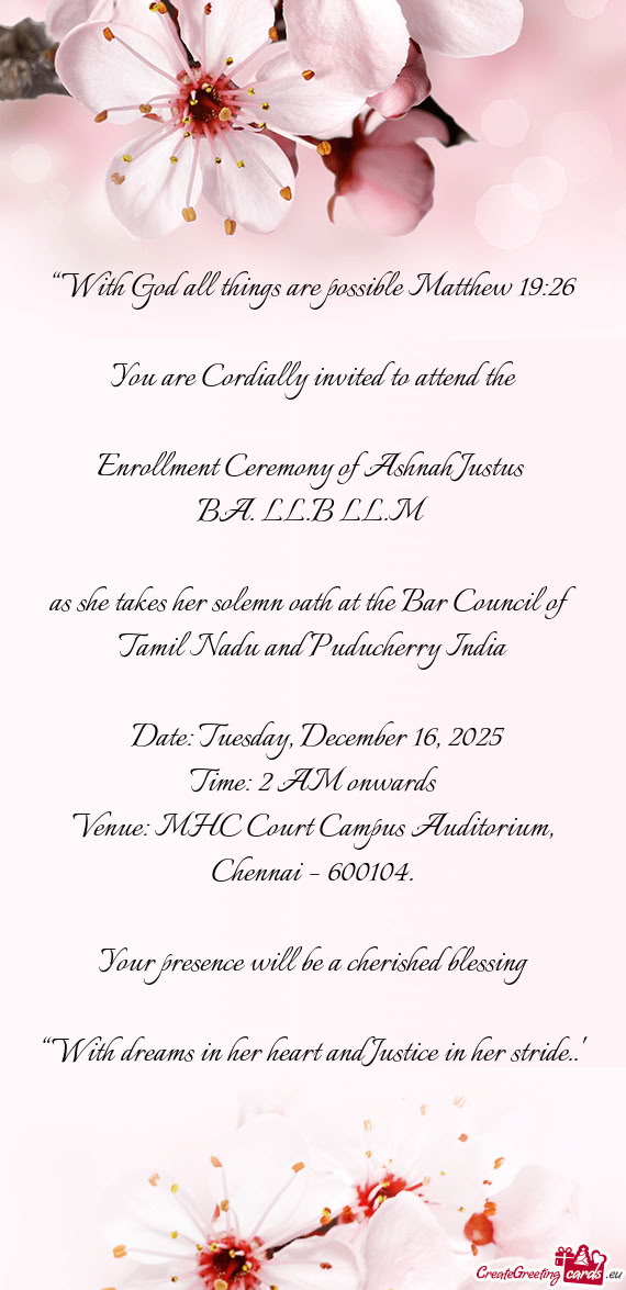 Enrollment Ceremony of Ashnah Justus