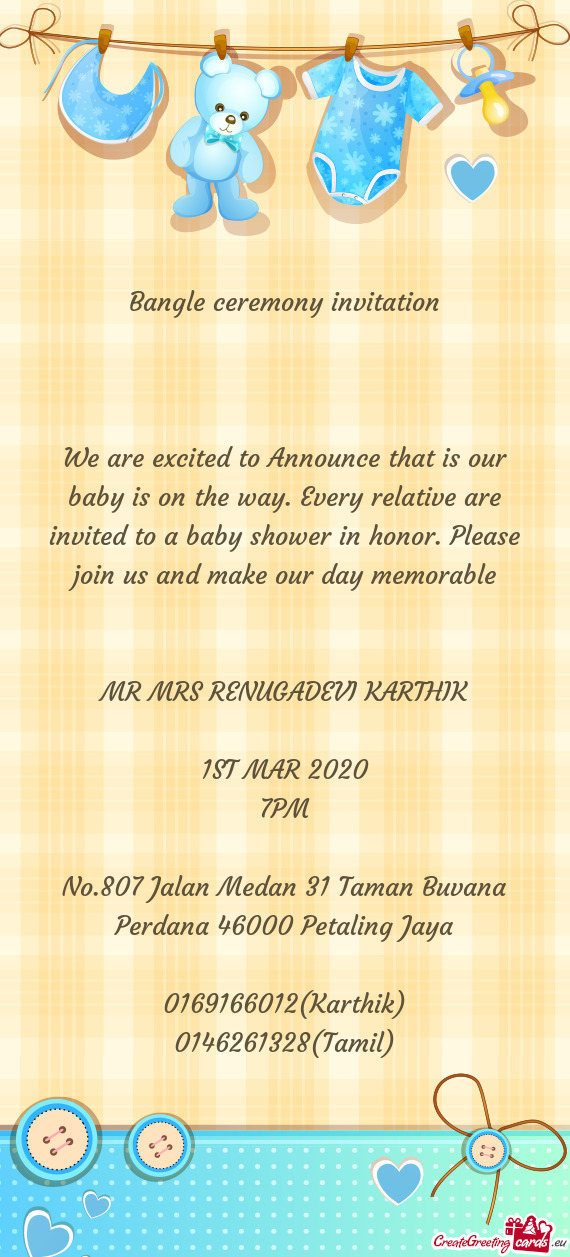 Er in honor. Please join us and make our day memorable