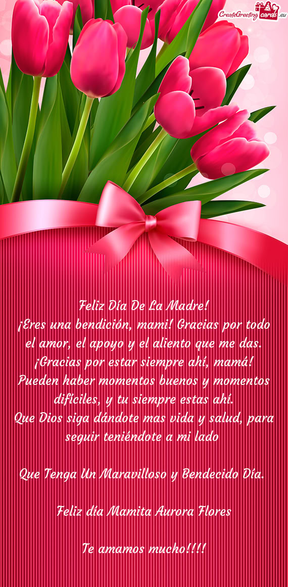¡Eres una bendición, mami! Gracias por todo el amor, el apoyo y el aliento que me das. ¡Gracias p