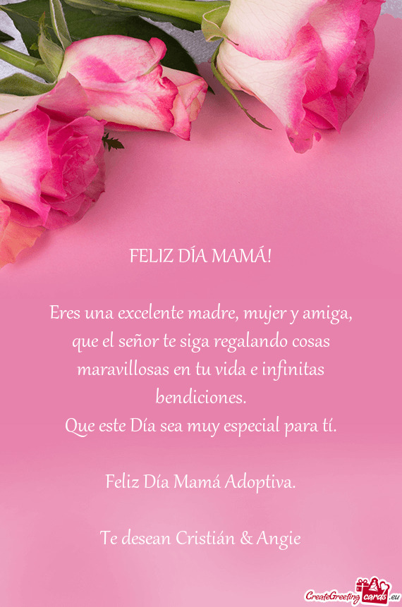 Eres una excelente madre, mujer y amiga, que el señor te siga regalando cosas maravillosas en tu vi