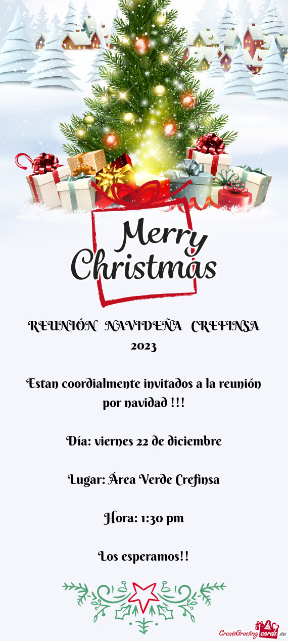 Estan coordialmente invitados a la reunión por navidad