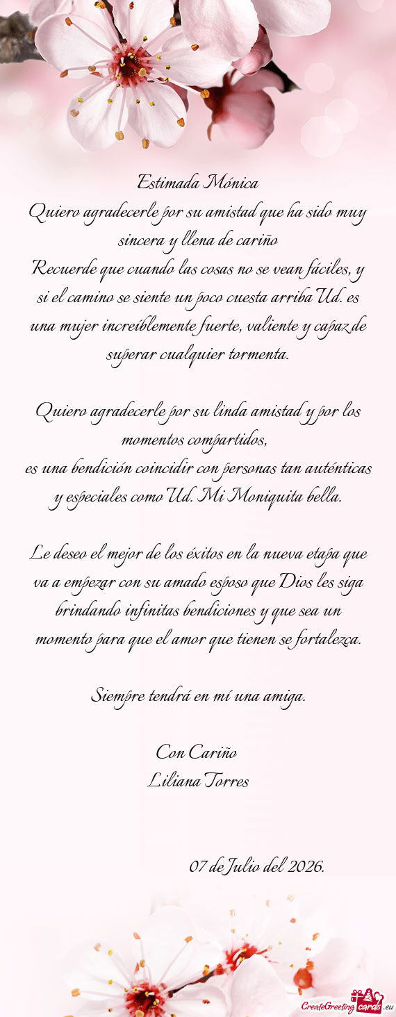 Estimada Mónica