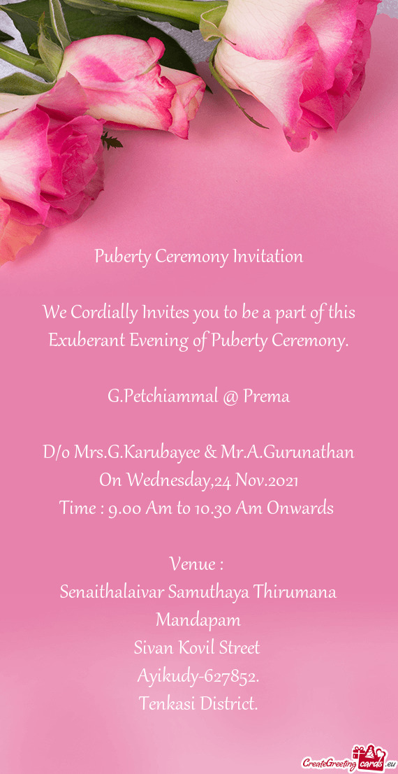 Exuberant Evening of Puberty Ceremony