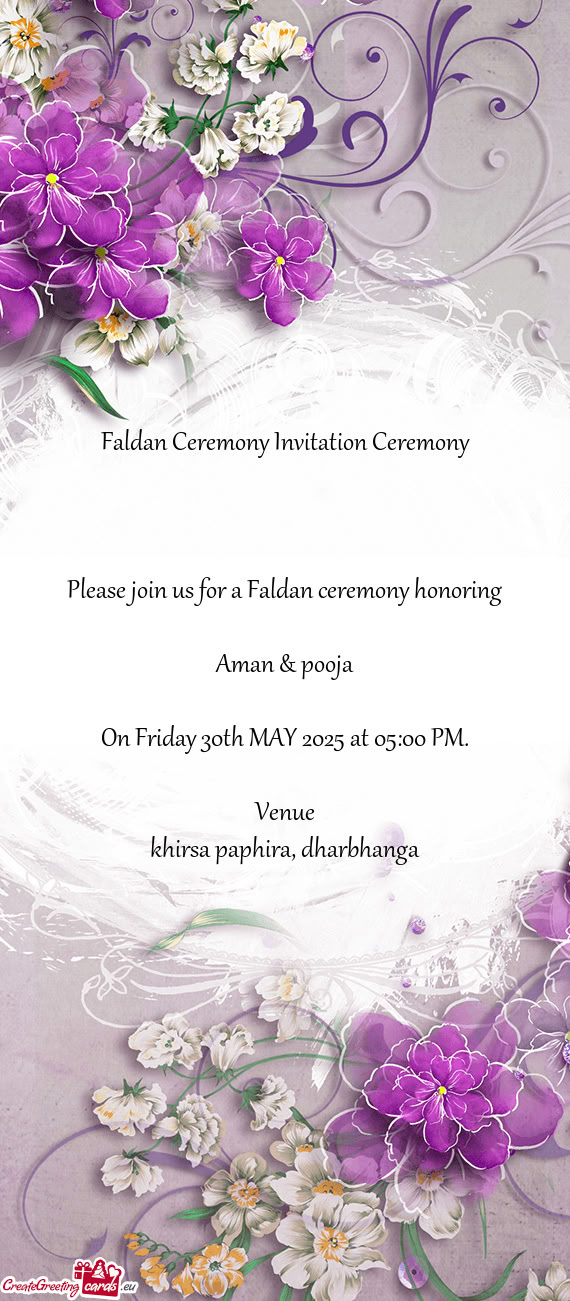 Faldan Ceremony Invitation Ceremony
