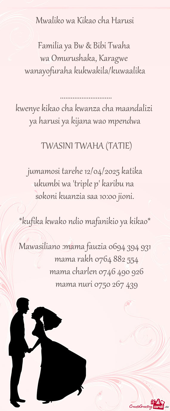 Familia ya Bw & Bibi Twaha