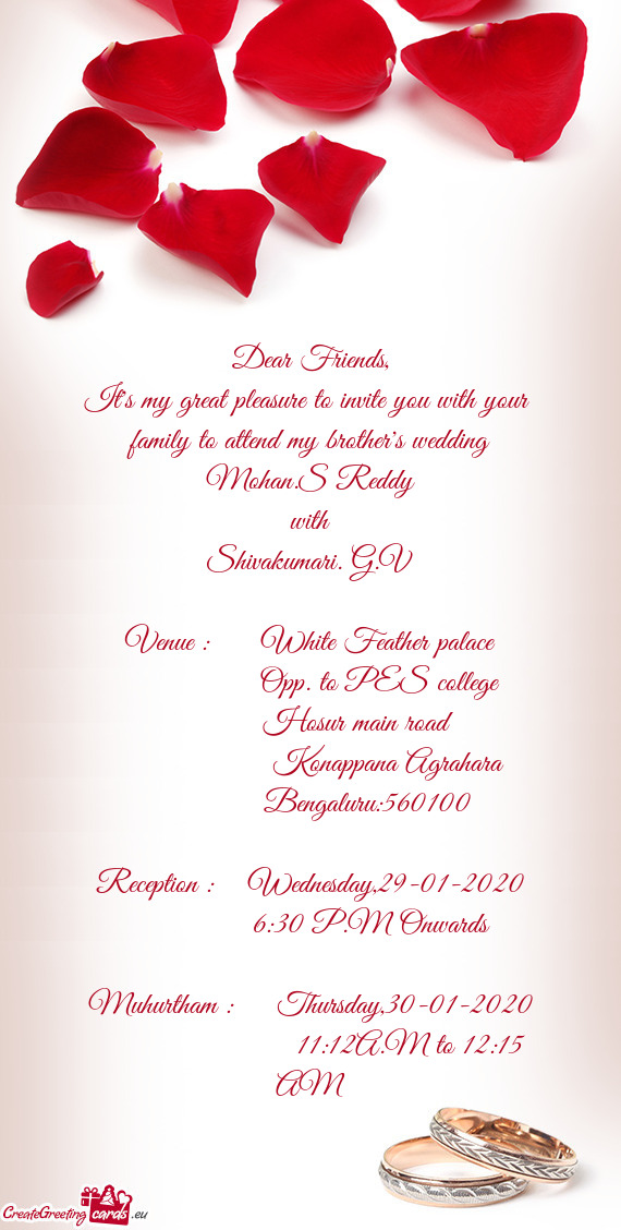 Family to attend my brother