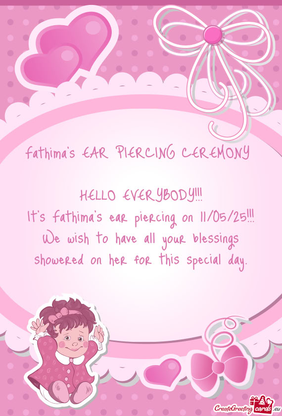 Fathima’s EAR PIERCING CEREMONY