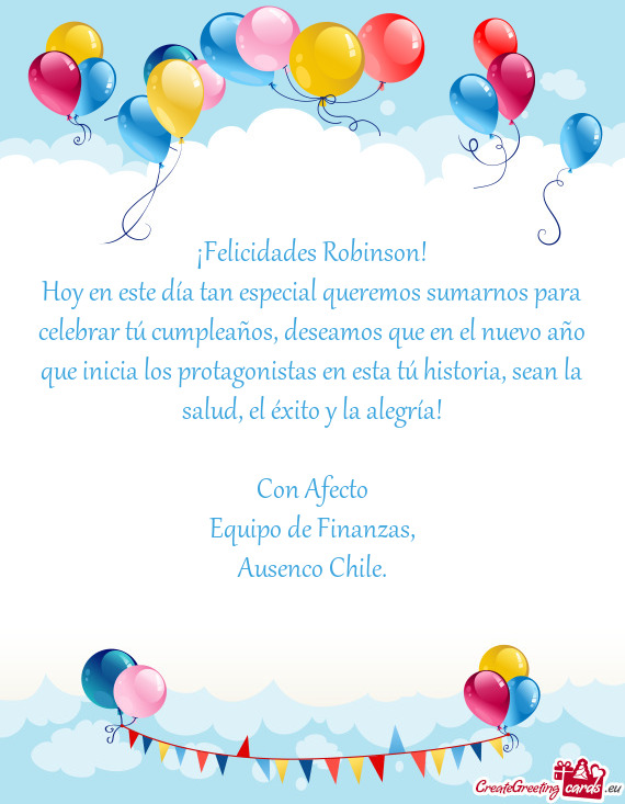 ¡Felicidades Robinson