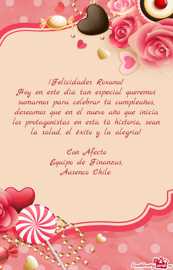 ¡Felicidades Roxana